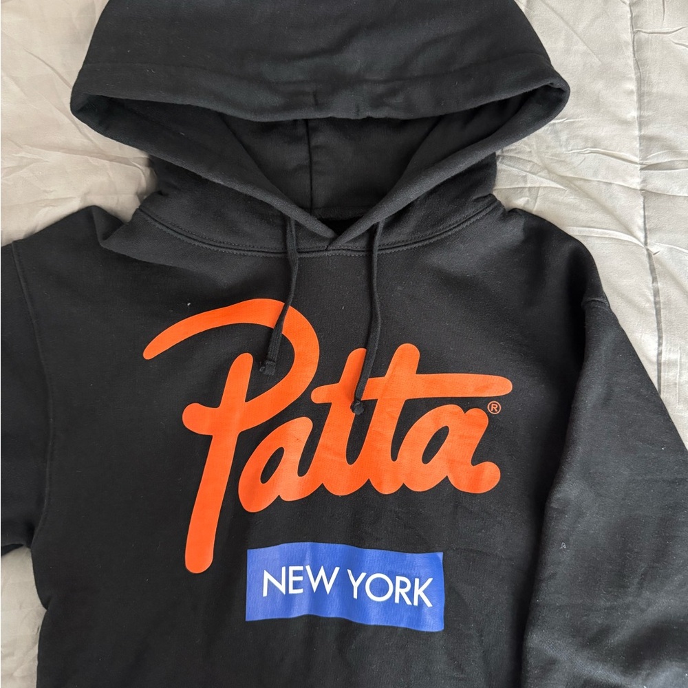 Patta NYC Pop-Up Logo Hoodie XS Black Orange Fall 2019 Limited Release